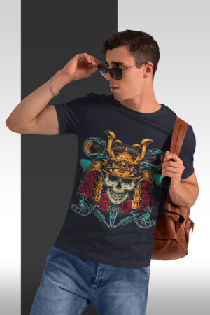 Buy Golden head skull Printed T-Shirt